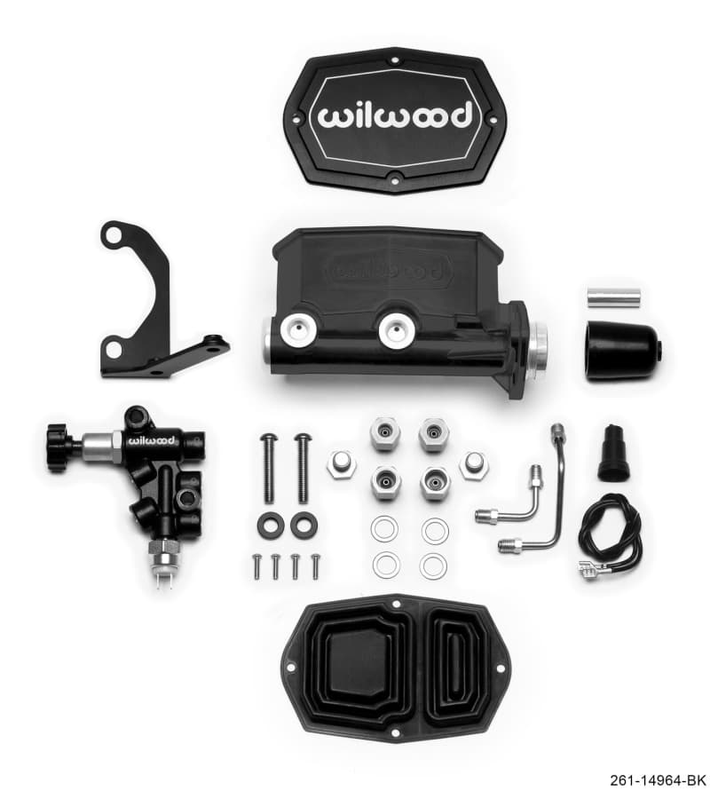 Wilwood Compact Tandem Master Cylinder 1.12in Bore with Bracket and Valve