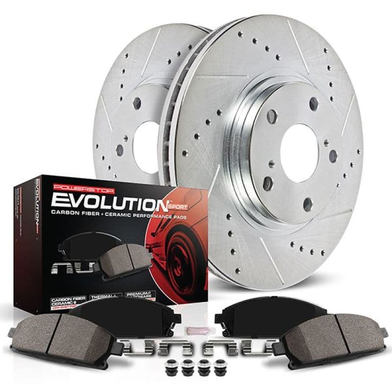 PowerStop Z23 Evolution Sport Brake Kit Carbon-Fiber Ceramic Pads for Daily D...