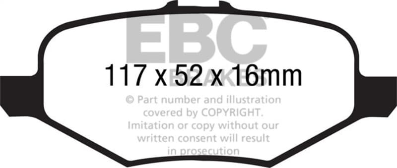 EBC Greenstuff Brake Pad Set for 4x4 Heavy Duty Low Wear Offroad - Image 2