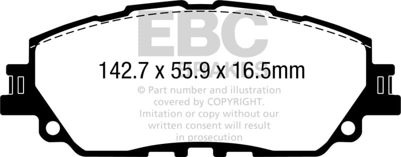 EBC Redstuff Brake Pad Set for High HP Imports Low Dust Ceramic - Image 2
