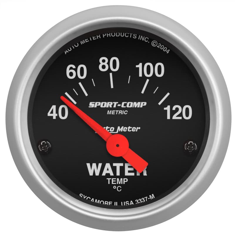 AutoMeter Water Temperature Gauge with 1/8" NPT Transducer for Universal Fit