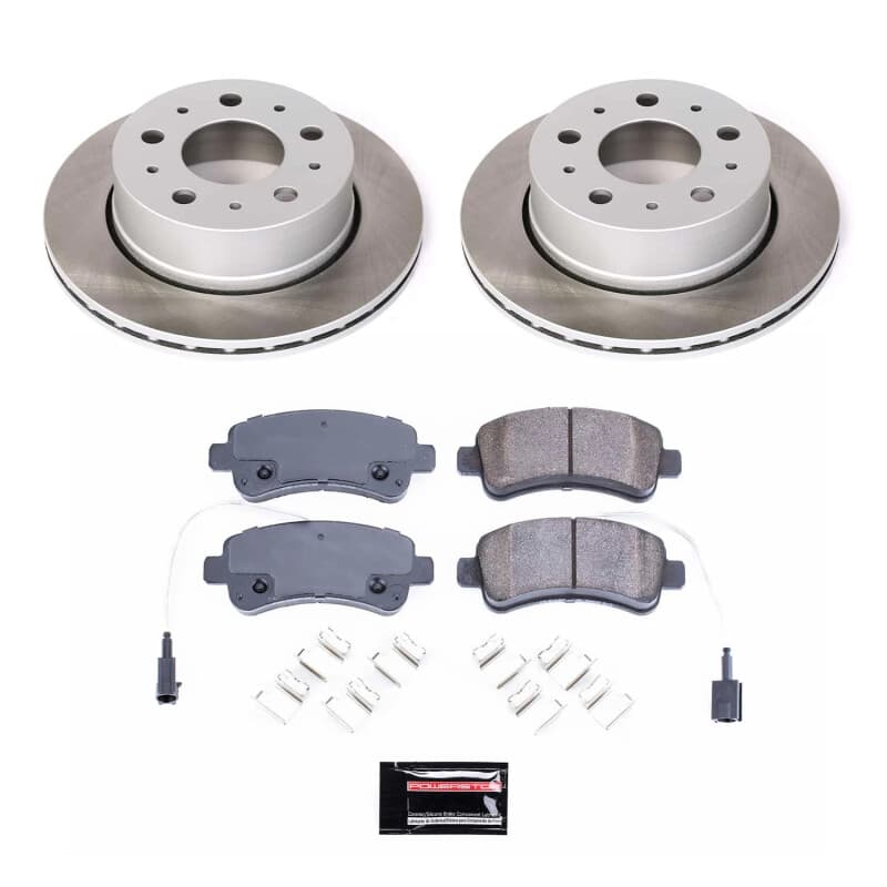 PowerStop Semi-Coated Rotor Kit for Daily-Driven Vehicles with Z17 Low-Dust Pads