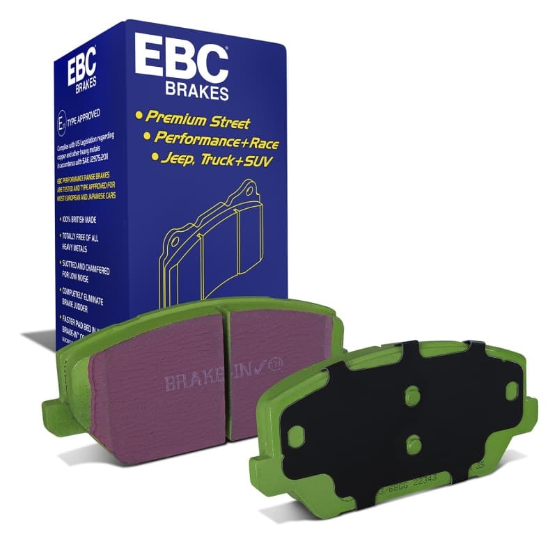 EBC Greenstuff Brake Pad Set for Street Driving High Initial Effect Up to 600°C