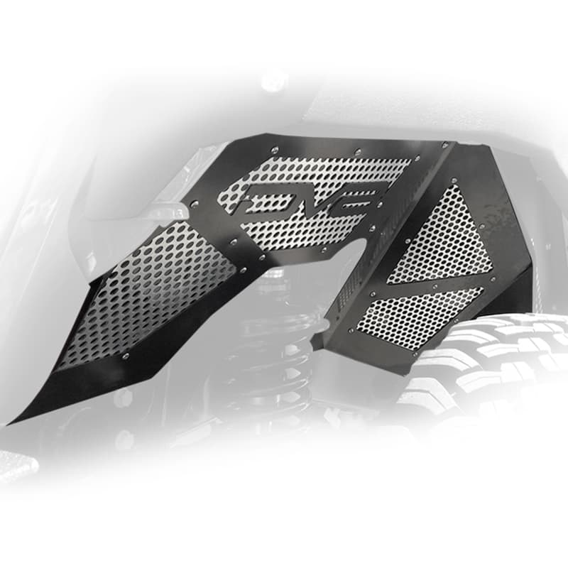 DV8 Offroad Inner Fender Liners for 2018+ Jeep JL Aluminum Black Front - Image 2