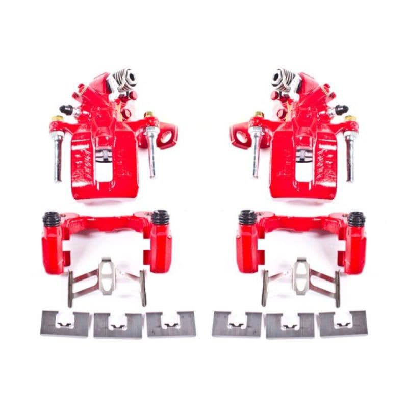 PowerStop Brake Calipers Pair Red Powder Coated Durable High-Temp Finish