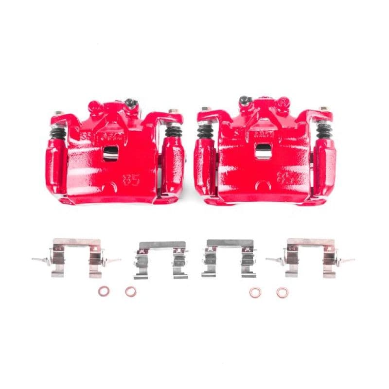 PowerStop Brake Calipers Pair Red Powder Coated Durable High-Temp Finish