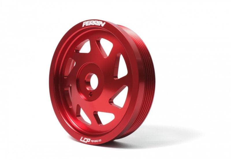 Perrin Performance Lightened Crank Pulley for Subaru WRX/BRZ/FXT/Crosstrek Red - Image 2