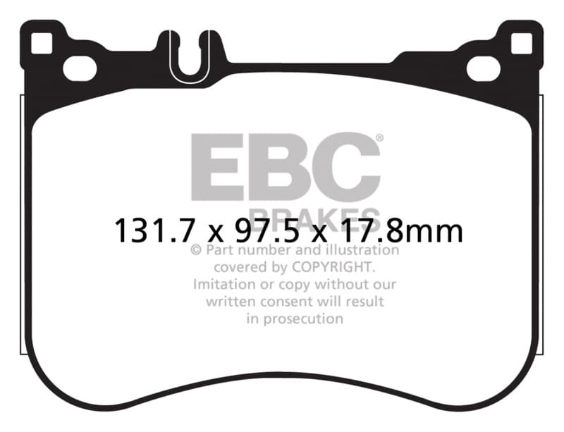EBC Yellowstuff Brake Pad Set for Street and Track Driving Aramid Fiber Compound - Image 2