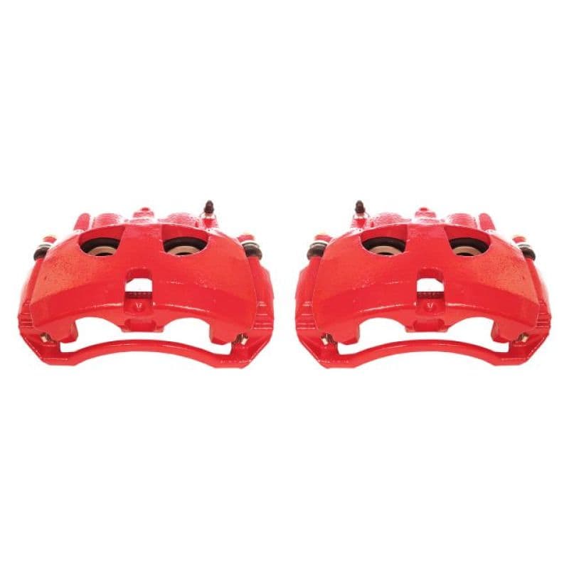 PowerStop Brake Calipers Powder Coated Red Pair Durable High-Temp Finish
