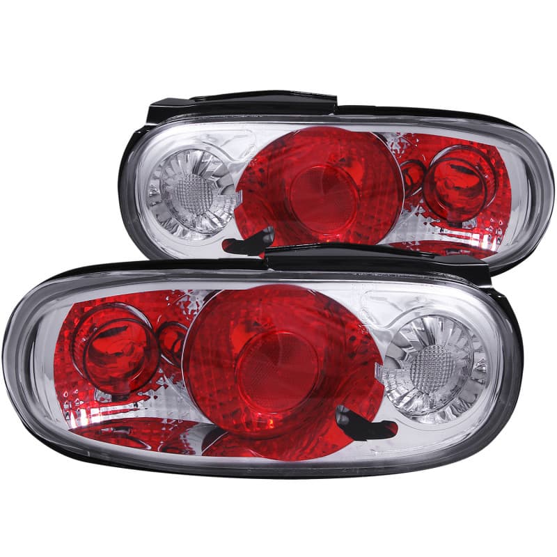 ANZO Tail Light Assembly Pair Clear Lens Chrome Housing - Image 2