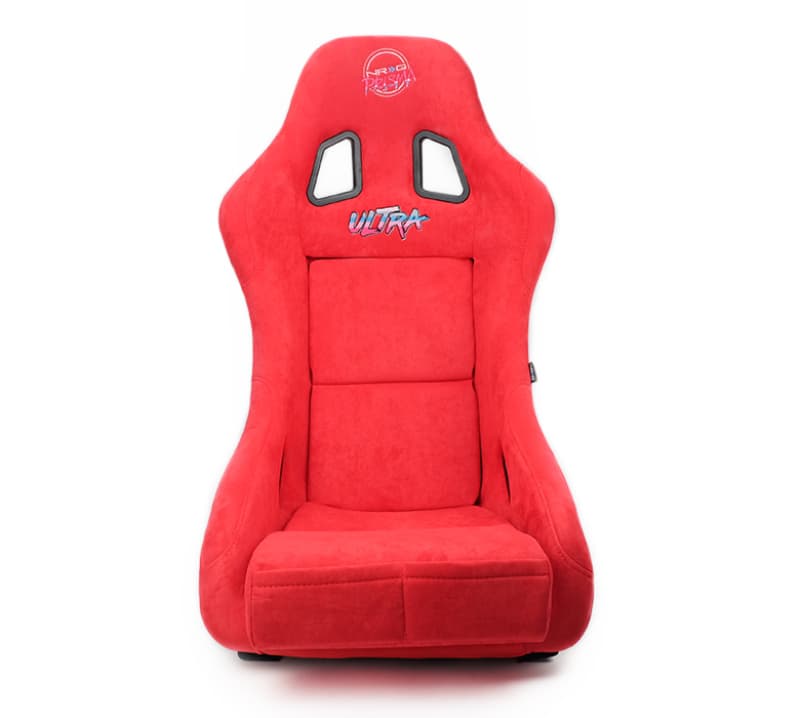 NRG FRP Bucket Seat ULTRA Edition Medium Red Alcantara Pearlized Back