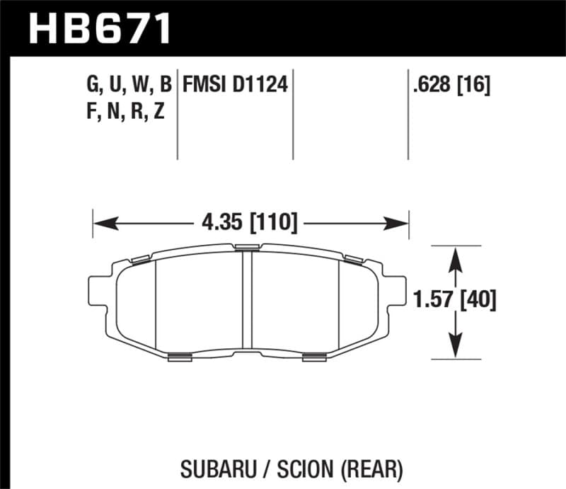Hawk Performance ER-1 Brake Pad Set for OE Fitment with DTC Curved Slot Design - Image 2