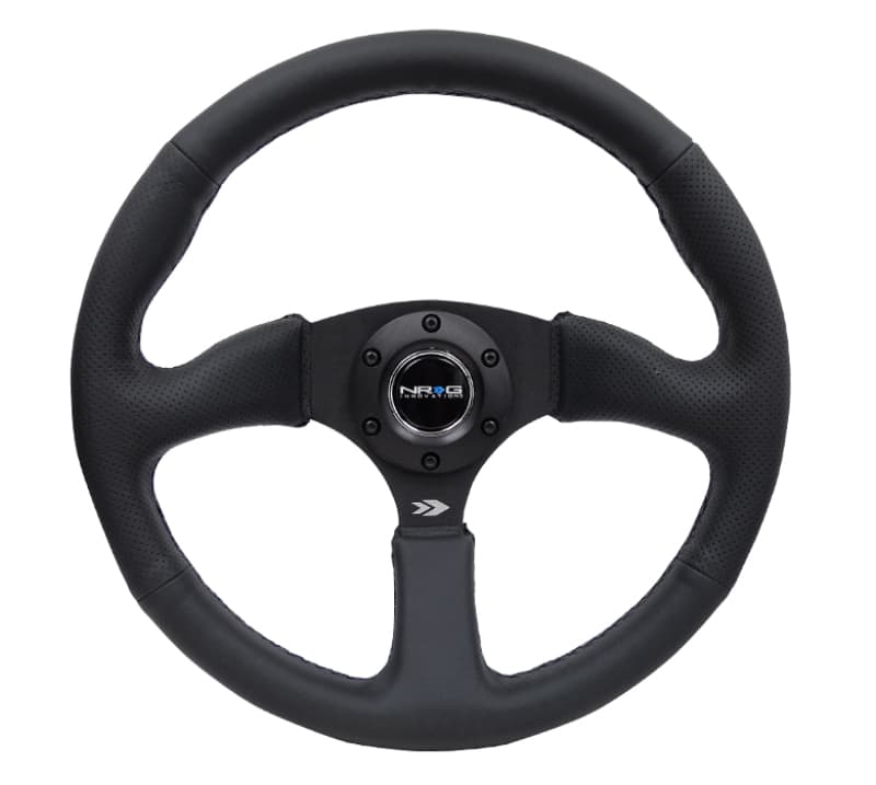 NRG Steering Wheel for Chevy C6 350mm Reinforced Black Leather Grip