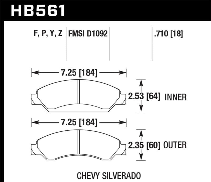 Hawk Performance Super Duty Brake Pad Set for Street Vehicles HPS Compound - Image 3