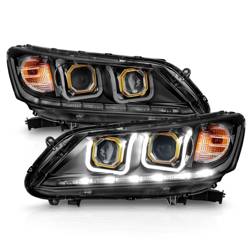 ANZO Projector Headlights for 4Dr Models Clear Lens Black Housing Pair - Image 3