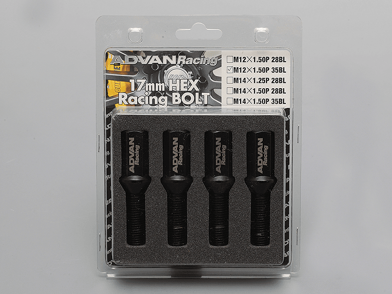 Advan Wheel Bolts 35mm Thread Black 4 Pack