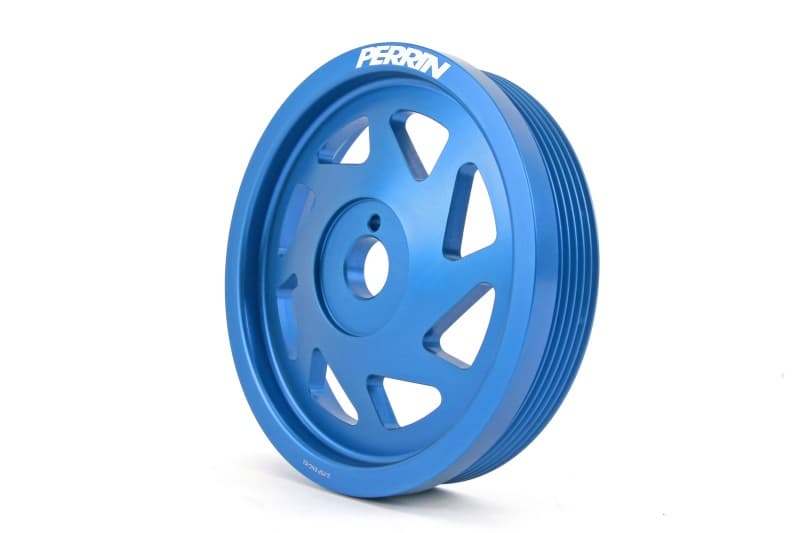 Perrin Performance Lightened Crank Pulley for Subaru WRX/BRZ/FXT/Crosstrek Blue - Image 2