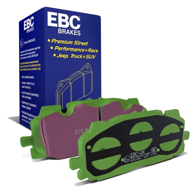 EBC Greenstuff Brake Pad Set for Street Driving High Initial Effect Up to 600°C