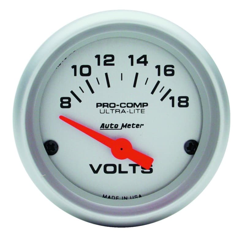 AutoMeter Ultra-Lite Volt Gauge for Negative Ground Systems 8-18V Accurate - Image 2