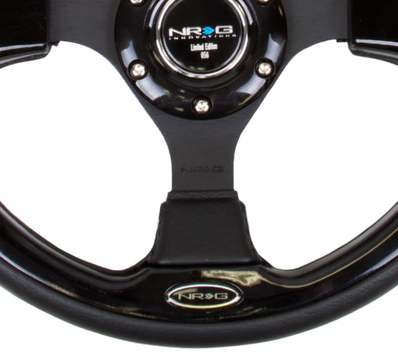 NRG Reinforced Steering Wheel 320mm Black Gloss Trim - Image 4