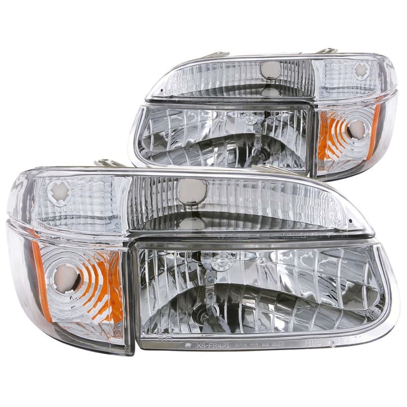 ANZO Crystal Headlights for Chevy C6 Clear Lens Replacement Pair