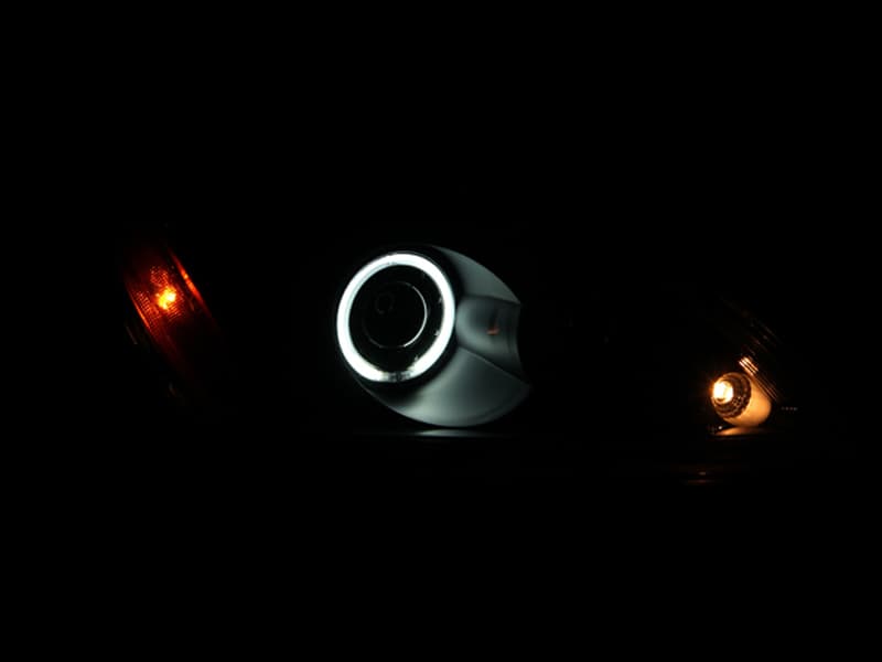 ANZO Projector Headlights for Non-EVO Models with Halo Clear Lens Black Housi... - Image 4