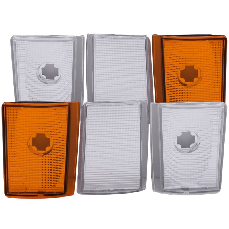 ANZO Cornering Light Assembly Euro 6-Piece Pair with White and Amber for Vehicle