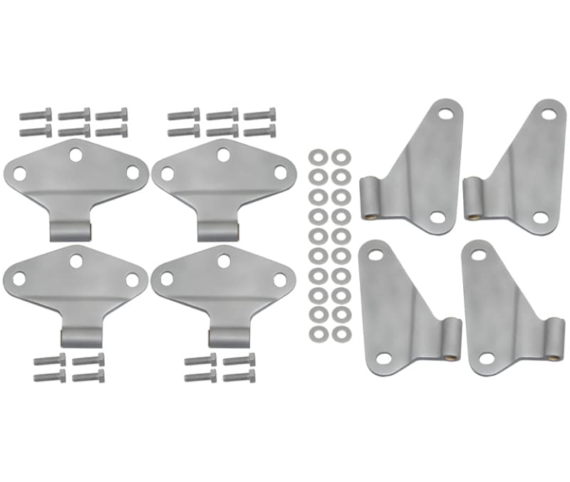 Kentrol Door Hinge Set for 07-18 Jeep Wrangler JK 8-Piece Bare Grey