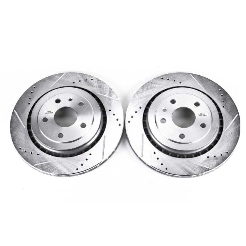 PowerStop Evolution Drilled/Slotted Rotor for OE Fit Silver Zinc Plated