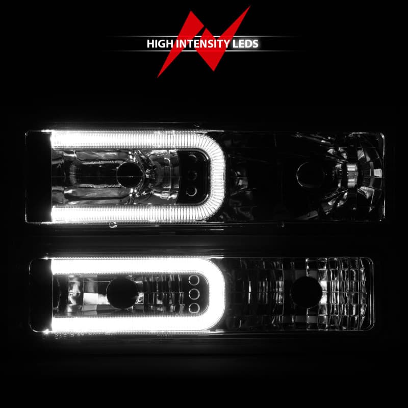 ANZO Crystal Headlights Set for Chevy C6 Clear Lens Black Housing 2 pc - Image 5