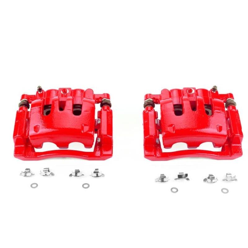 PowerStop Brake Calipers Pair Powder Coated Red Durable High-Temp Finish