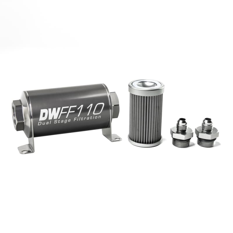DeatschWerks Fuel Filter Kit 110mm Stainless Steel 40 Micron -6AN Universal