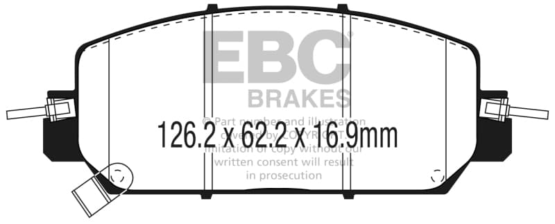 EBC Yellowstuff Brake Pad Set for Street and Track Driving High Brake Effect