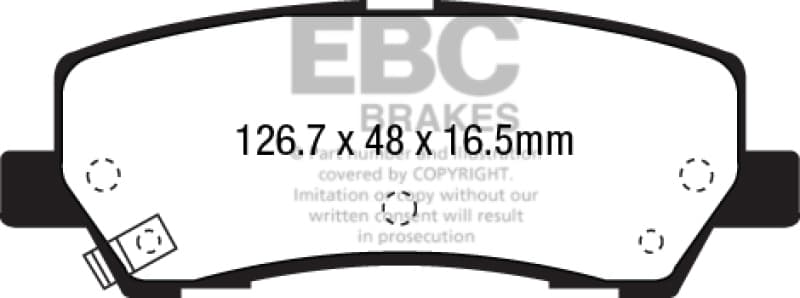 EBC Redstuff Brake Pad Set for Chevy C6 Low Dust Synthetic Fiber Ceramic