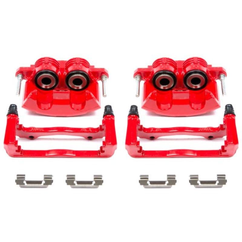 PowerStop Brake Calipers Pair Powder Coated Red High-Temperature Resistant