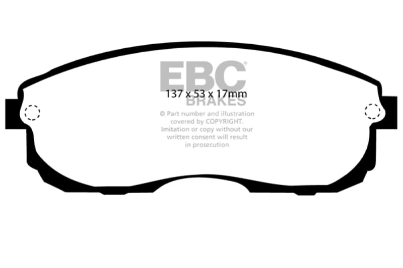 EBC Yellowstuff Brake Pad Set for Street and Track Driving Aramid Fiber Compound