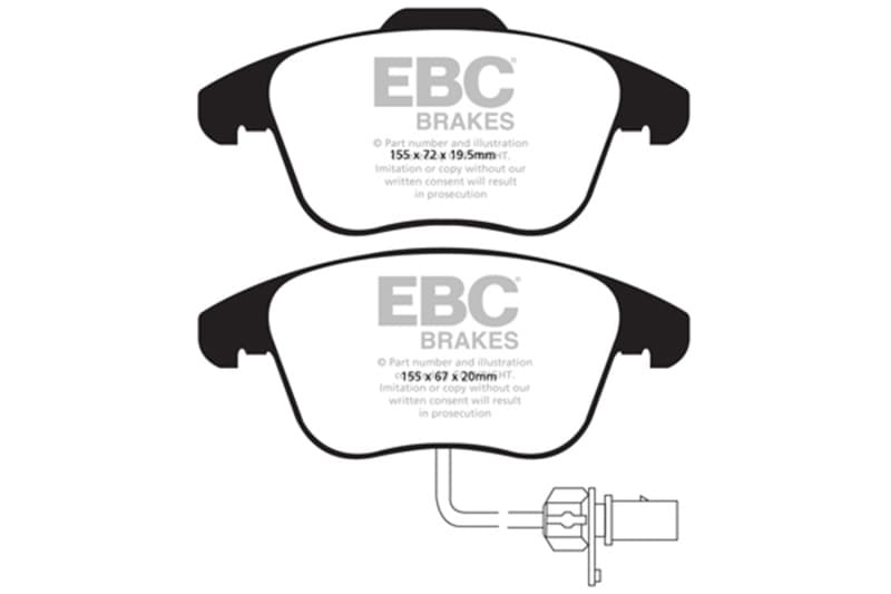 EBC Redstuff Brake Pad Set for Chevy C6 Low Dust Synthetic Fiber Ceramic - Image 2