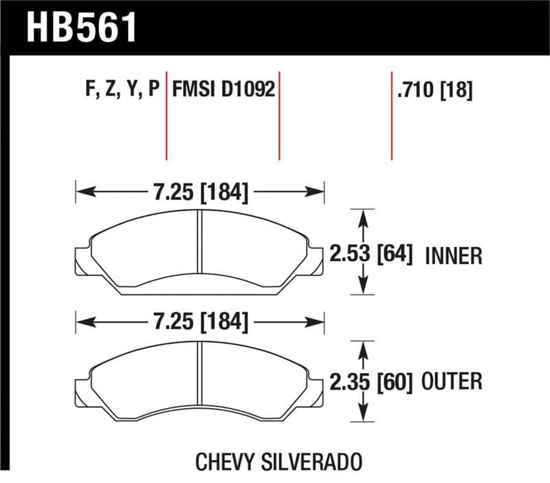 Hawk Performance Super Duty Brake Pad Set for Street Vehicles HPS Compound