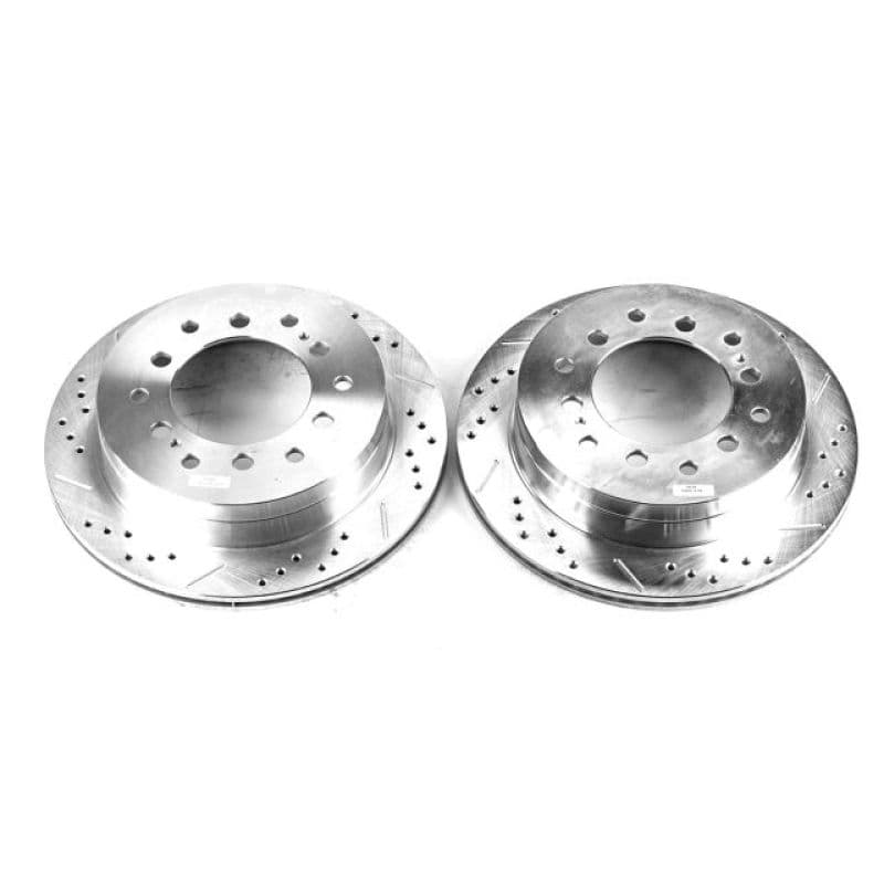 PowerStop Evolution Drilled/Slotted Brake Rotor for OE Fit Silver Zinc Plated