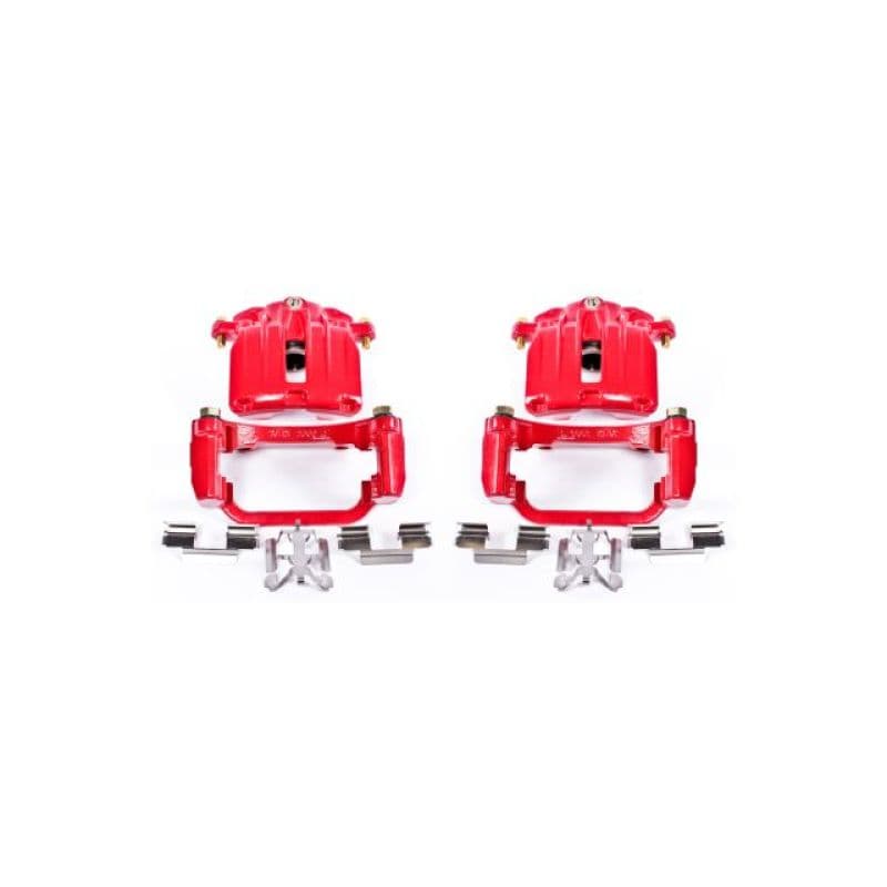 PowerStop Brake Calipers Powder Coated Red Pair Durable High-Temp Finish