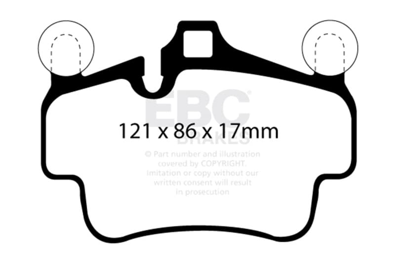 EBC Redstuff Brake Pad Set for Chevy C6 Low Dust Synthetic Fiber Ceramic - Image 2