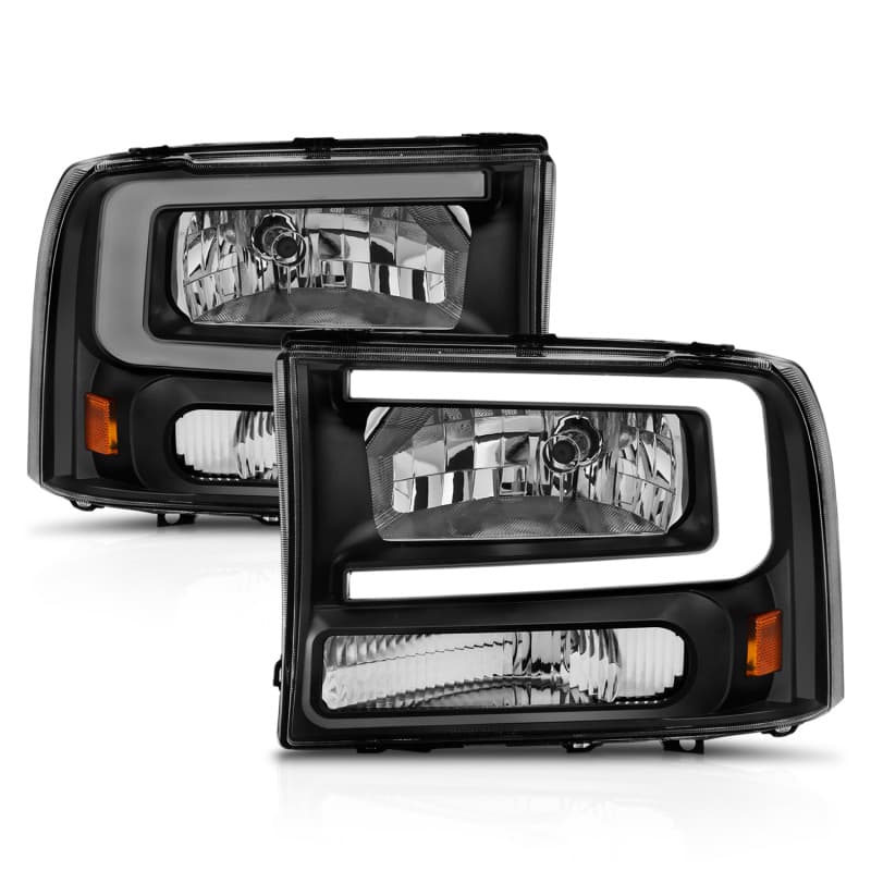 ANZO Crystal Headlights Set for Chevy C6 Clear Lens Black Housing 2 pc - Image 3