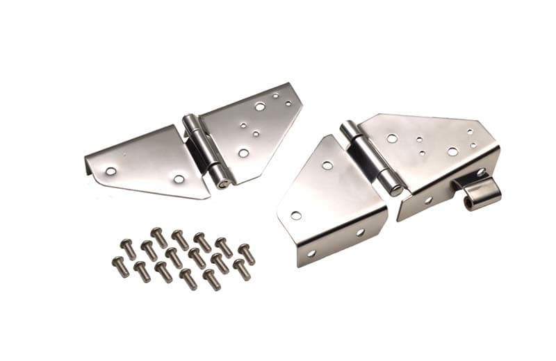 Kentrol Windshield Hinge Pair for 76-95 Jeep CJ/Wrangler YJ Polished Silver