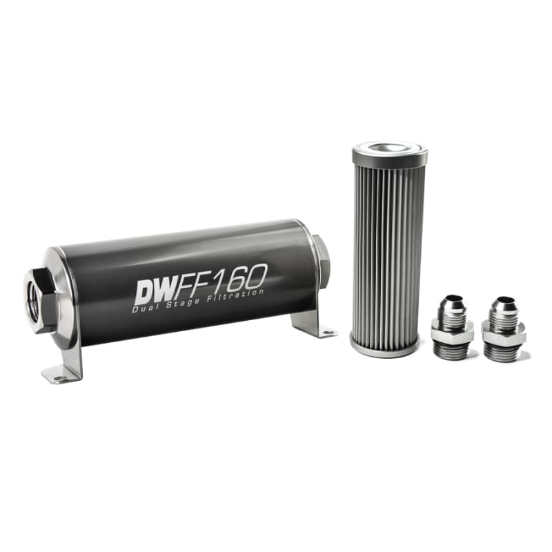 DeatschWerks Fuel Filter Kit 160mm Stainless Steel 10 Micron -8AN Universal