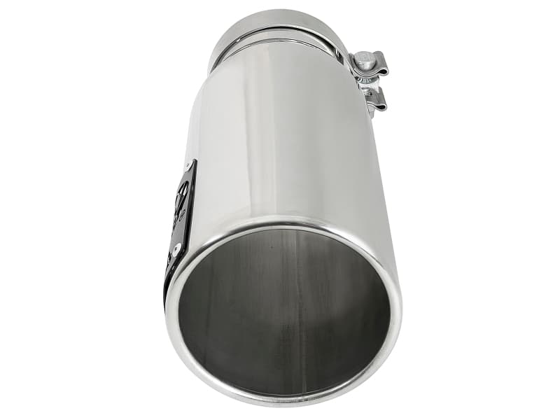 aFe Exhaust Tip for 4" Systems 12" Length Polished Intercooled Angle Cut - Image 3