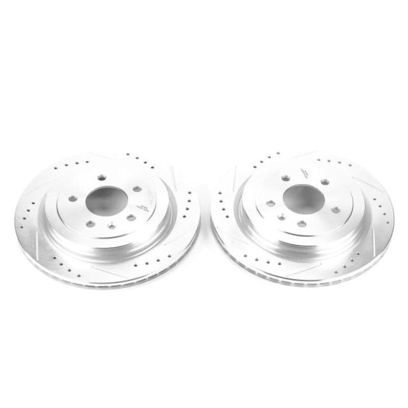 PowerStop Evolution Drilled/Slotted Rotor for OE Fit Silver Zinc Plated