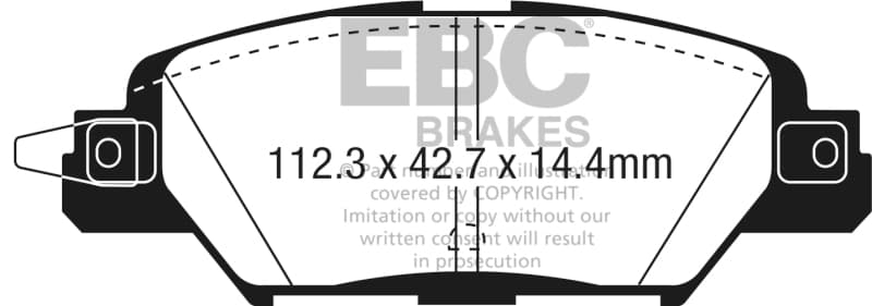 EBC Redstuff Brake Pad Set for Chevy C6 Synthetic Fiber Low Dust