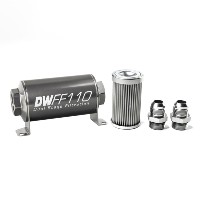 DeatschWerks Fuel Filter Kit 110mm Stainless Steel 10 Micron 10AN Universal