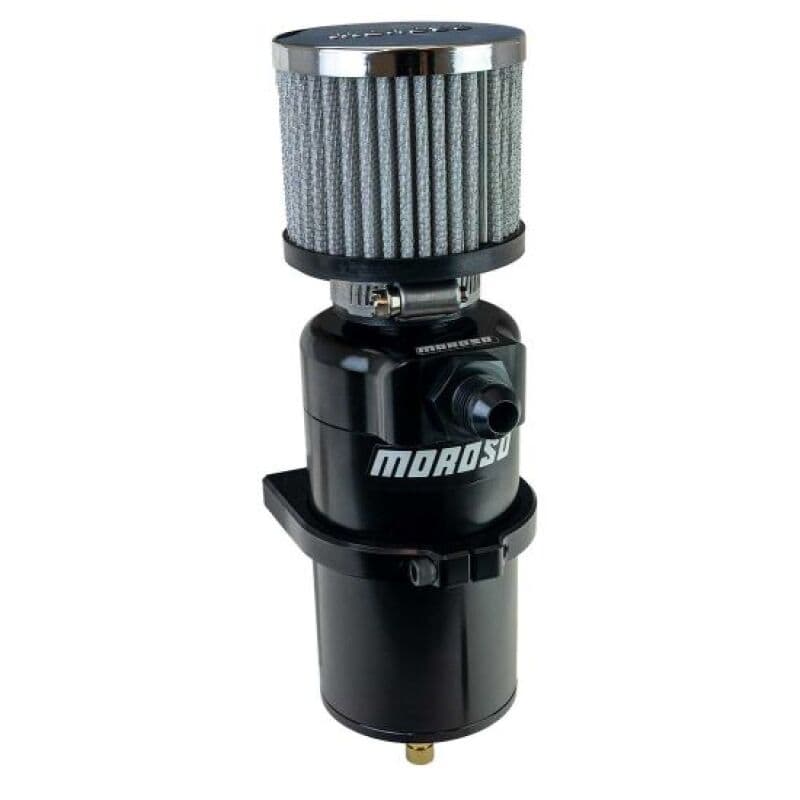 Moroso Catch Can Single Inlet -8AN Billet Breather Tank Black