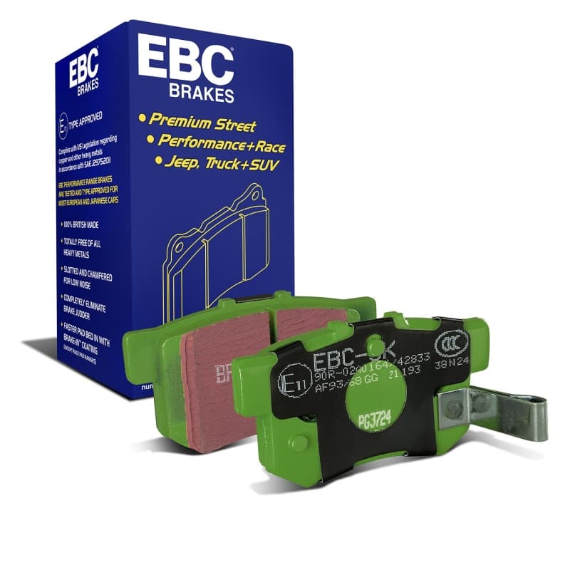 EBC Greenstuff Brake Pad Set for Street Driving High Initial Effect Up to 600°C